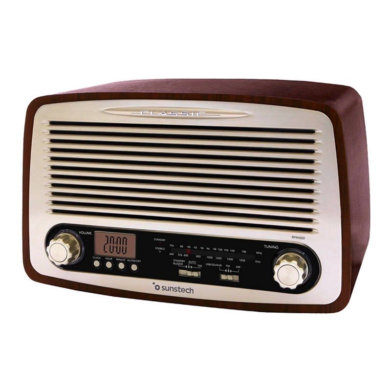 sangre africano facil de manejar Radio Vintage Sunstech RPR4000/ Madera 